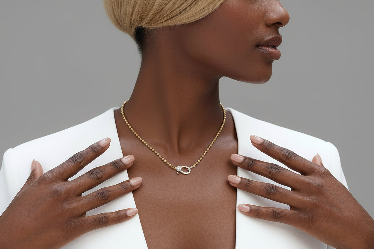 Ball Chain & Diamonds Clasp