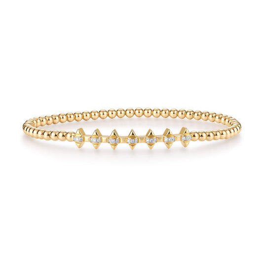 Spike beaded stretch bangle