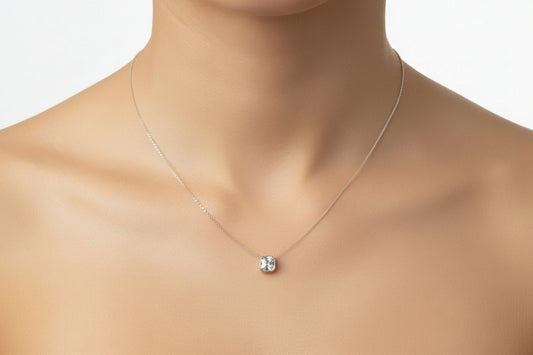 Collar de diamantes mosaico de talla Asscher