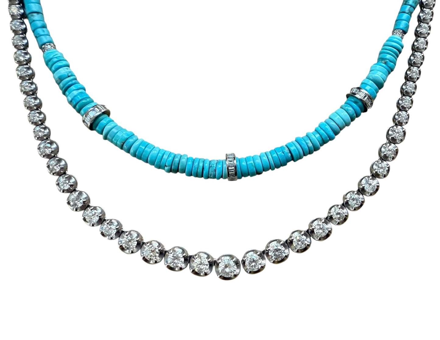 Sleeping Beauty and Diamonds Necklace