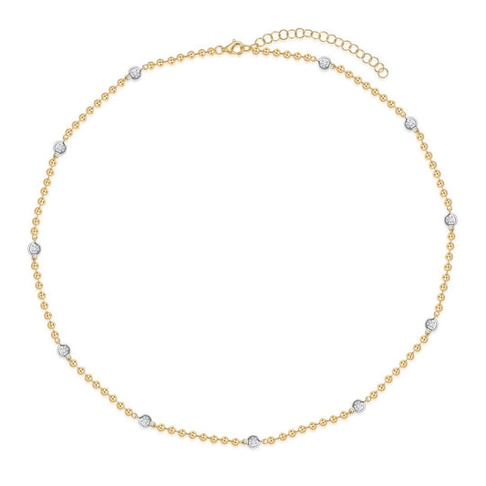 Golden orbit ball necklace