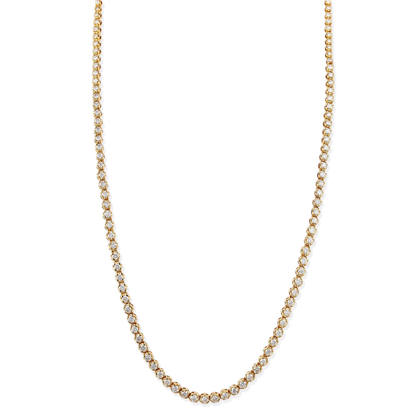 Diamond Tennis Necklace Yellow Gold