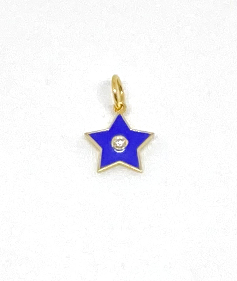 Enamel Star Blue