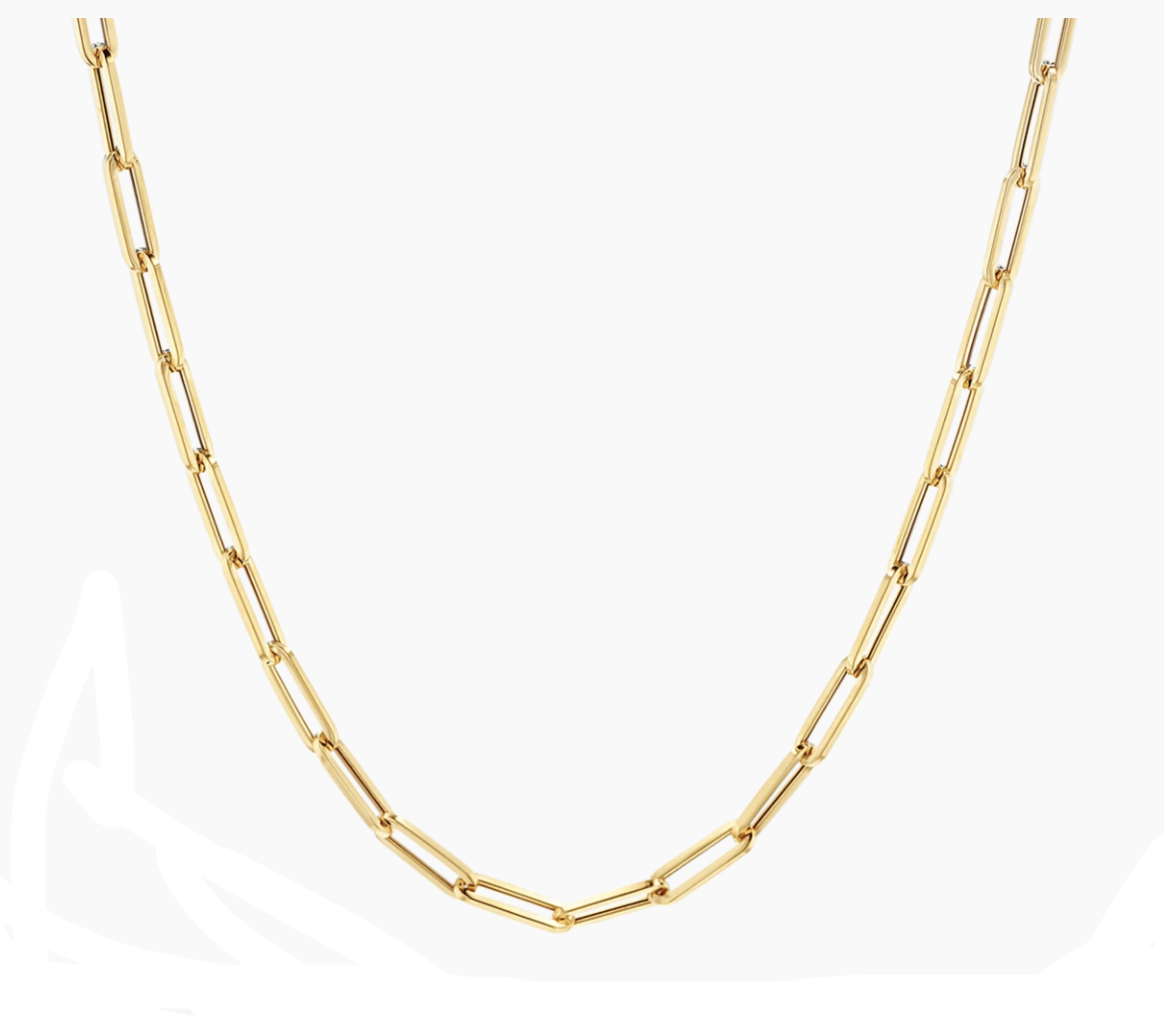 Paper clip chain 16 inch